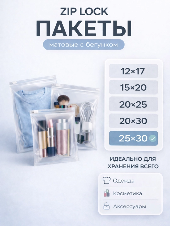 Zip-lock пакет (многоразовый, герметичный) - 