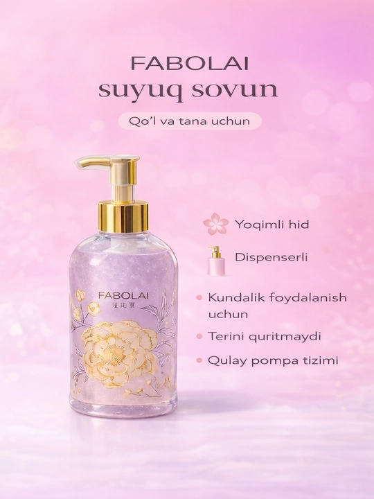 FABOL'AI hidli dush geli, kundalik foydalanish uchun, terini tozalaydi, 500 mla