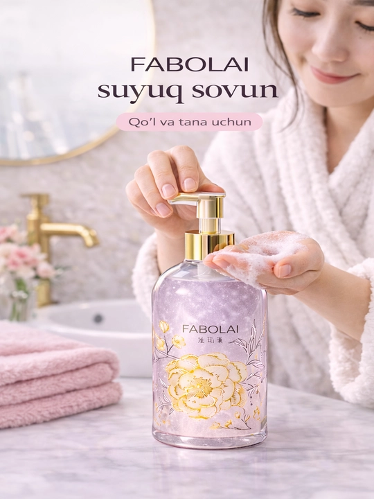 FABOL'AI hidli dush geli, kundalik foydalanish uchun, terini tozalaydi, 500 mla