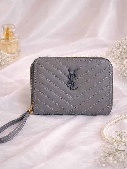 Женский компактный кошелек в стиле YSL, стильный и элегантный, в 7 цветах — ANISTOR-KAWLOK0204-СЕРЫЙ