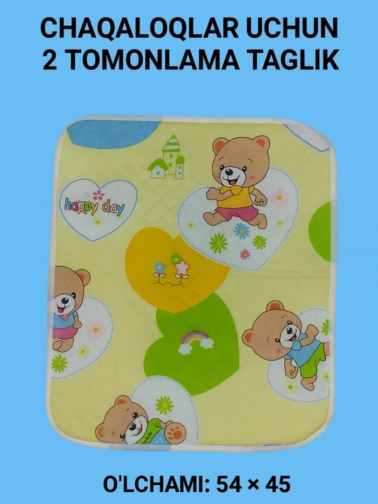 Chaqaloqlar uchun suv o'tkazmaydigan taglik, klyonka, ko'p martalik tagliklar, 54x45 sm