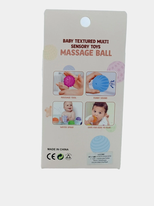 Baby Sensory Toys sensorli koptokchalar to‘plami, massaj uchun, 6 dona