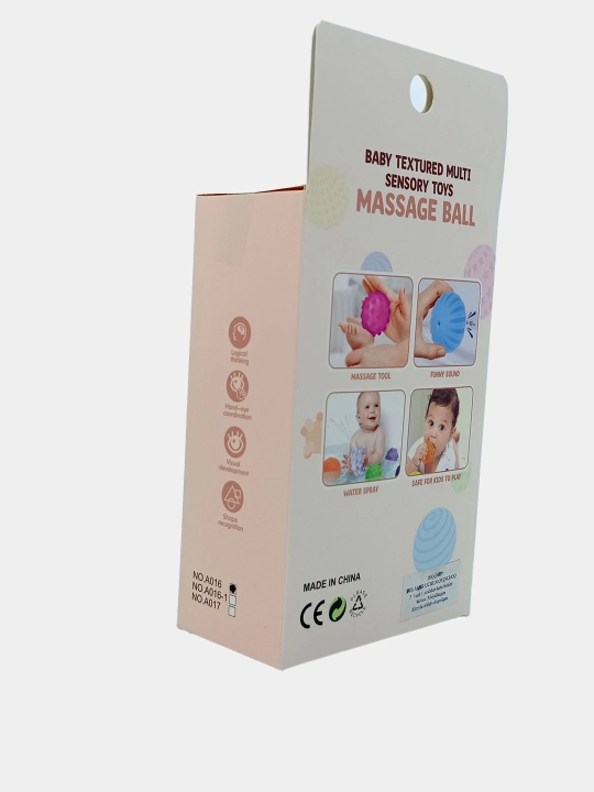 Baby Sensory Toys sensorli koptokchalar to‘plami, massaj uchun, 6 dona