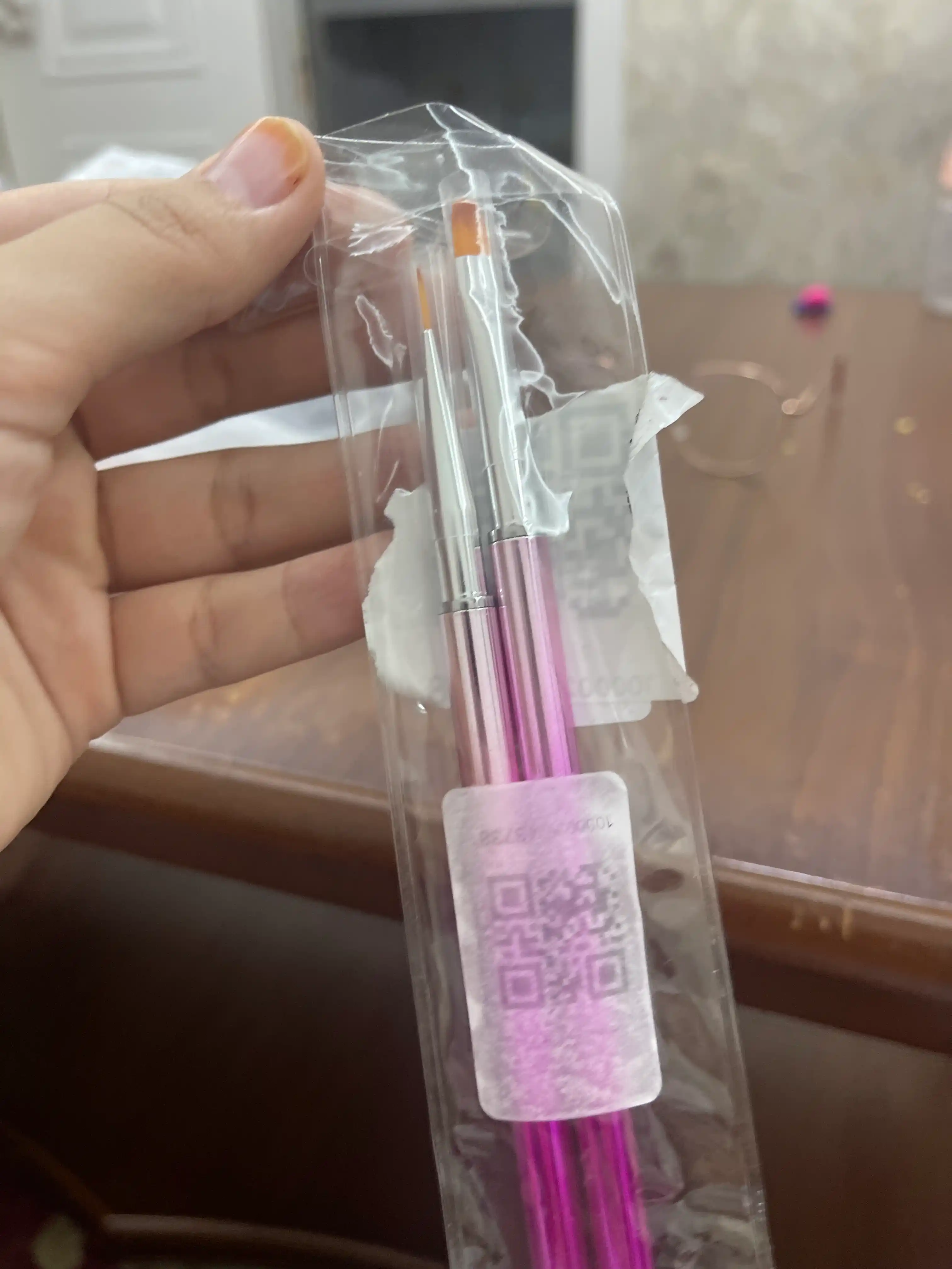 Кисти для наращивание и дизайна ногтей, плоская и тоненькая кисть в комплекте