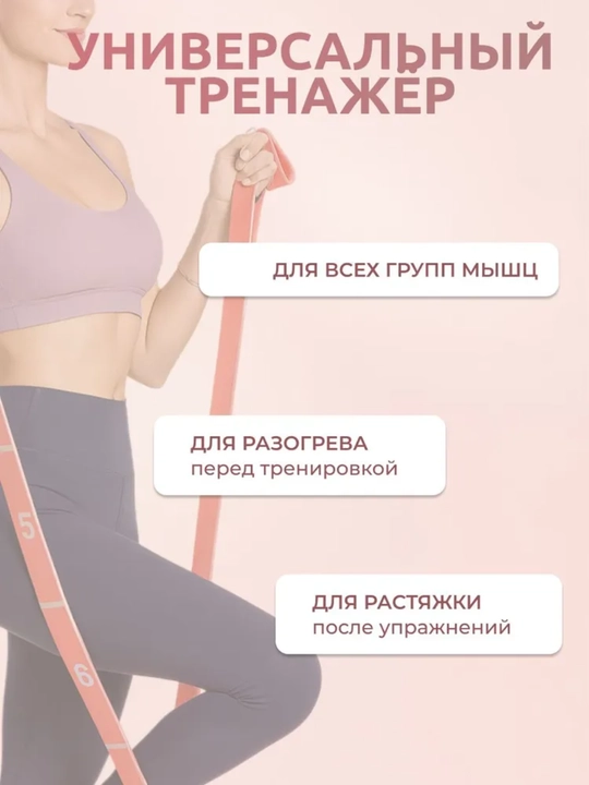 Резинка для фитнеса с петлями, 8 уровней нагрузок, эспандер для растяжки