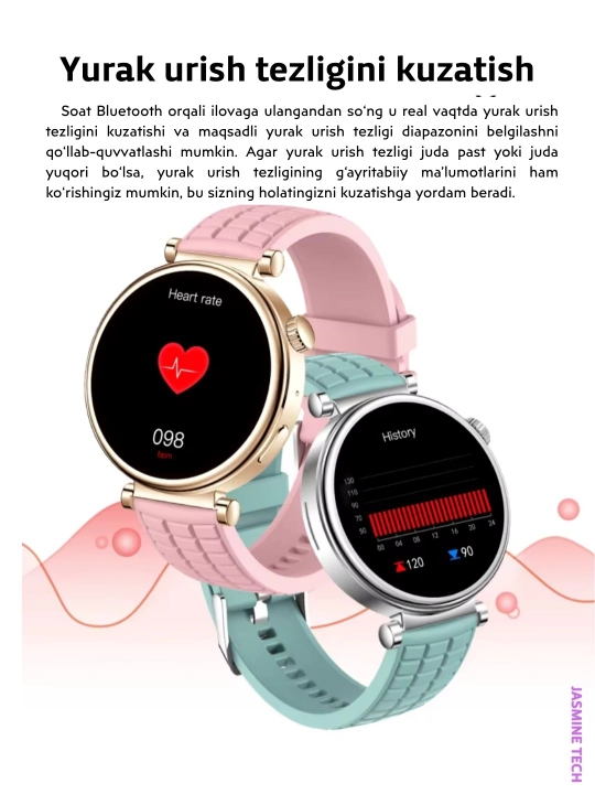 Ayollar AQLLI SOATi (smart watch), AMOLED, simsiz quvvatlash
