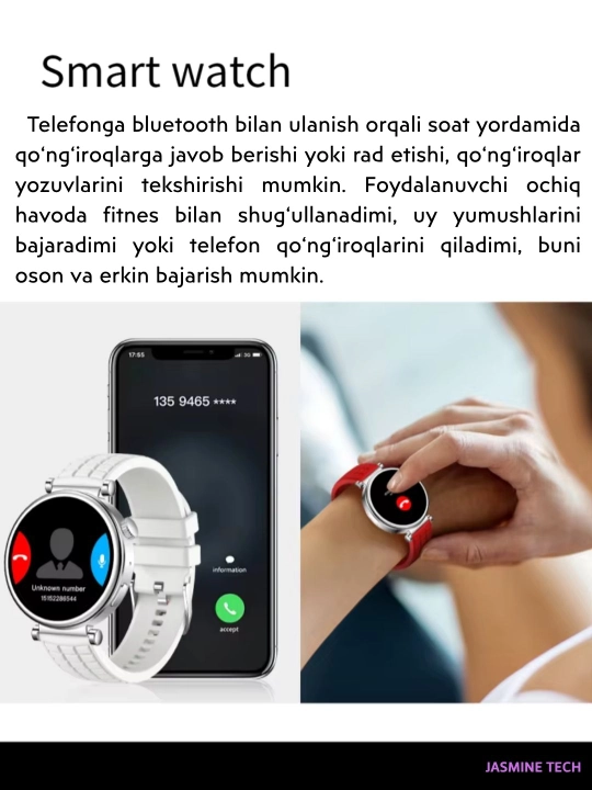 Ayollar AQLLI SOATi (smart watch), AMOLED, simsiz quvvatlash