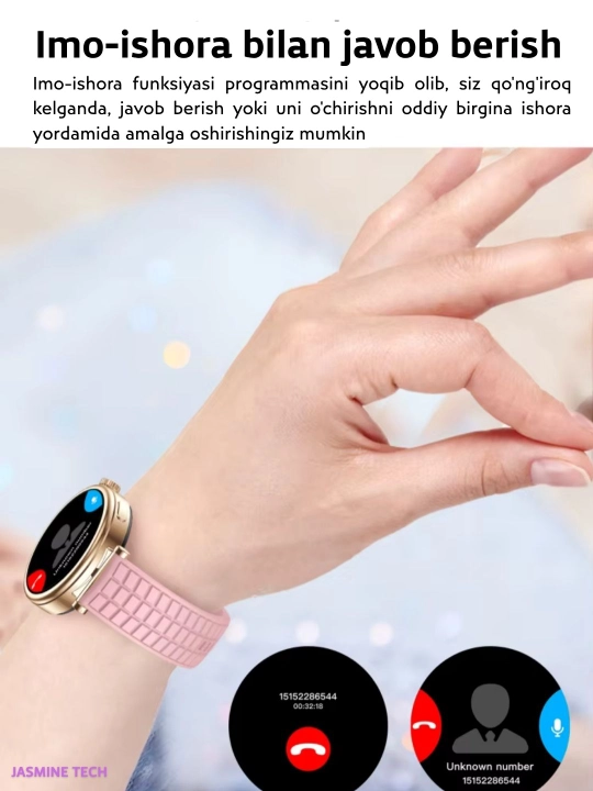 Ayollar AQLLI SOATi (smart watch), AMOLED, simsiz quvvatlash
