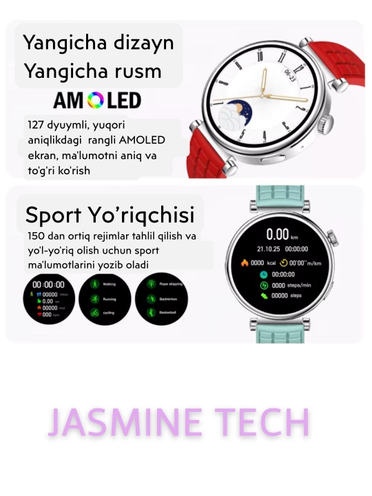 Ayollar AQLLI SOATi (smart watch), AMOLED, simsiz quvvatlash