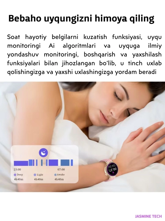 Ayollar AQLLI SOATi (smart watch), AMOLED, simsiz quvvatlash