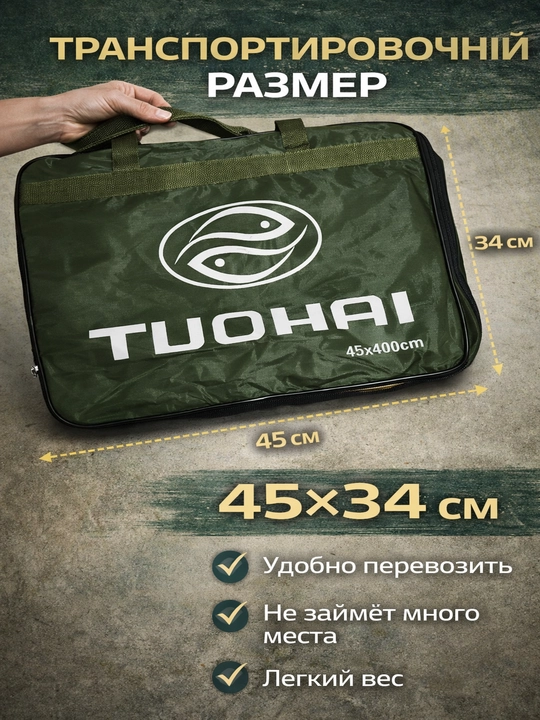 Рыболовный садок TUOHAI с чехлом, прорезиненная сетка, карповый фидерный садок