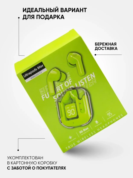 Simsiz Bluetooth naushnik LED displey, sensor boshqaruv, Type-C