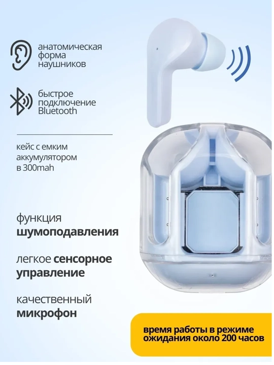 Simsiz Bluetooth naushnik LED displey, sensor boshqaruv, Type-C