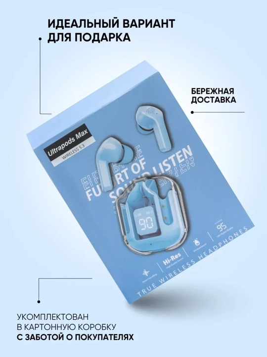 Simsiz Bluetooth naushnik LED displey, sensor boshqaruv, Type-C