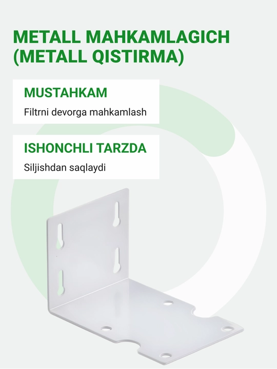 Magistral filtr korpusi Geyser 10BB, sovuq suv uchun, guruch qo'shimchalari bilan