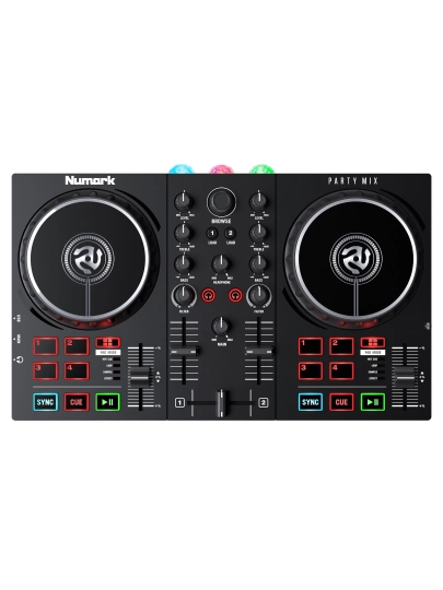 DJ-контроллер Numark Party Mix MKII, компактный с подсветкой и встроенной аудиокартой