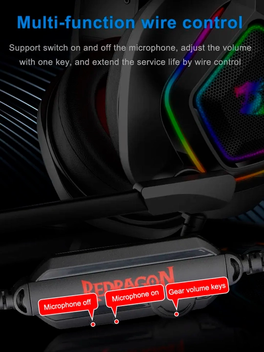 Игровые наушники REDRAGON MEDEA H280 RGB, 3,5 мм, объемный звук