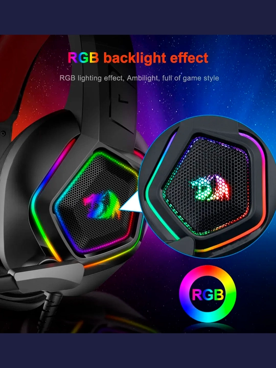 Игровые наушники REDRAGON MEDEA H280 RGB, 3,5 мм, объемный звук