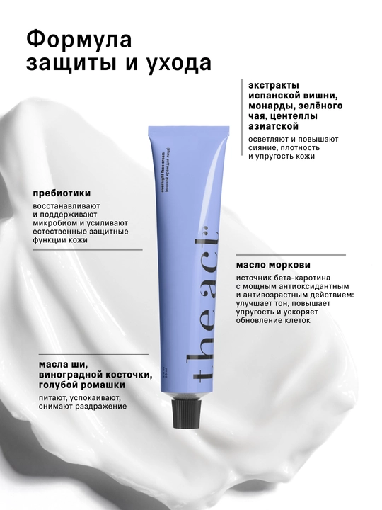 The Act vitaminlar va prebiotiklar bilan tungi oziqlantiruvchi yuz kremi, 65 ml