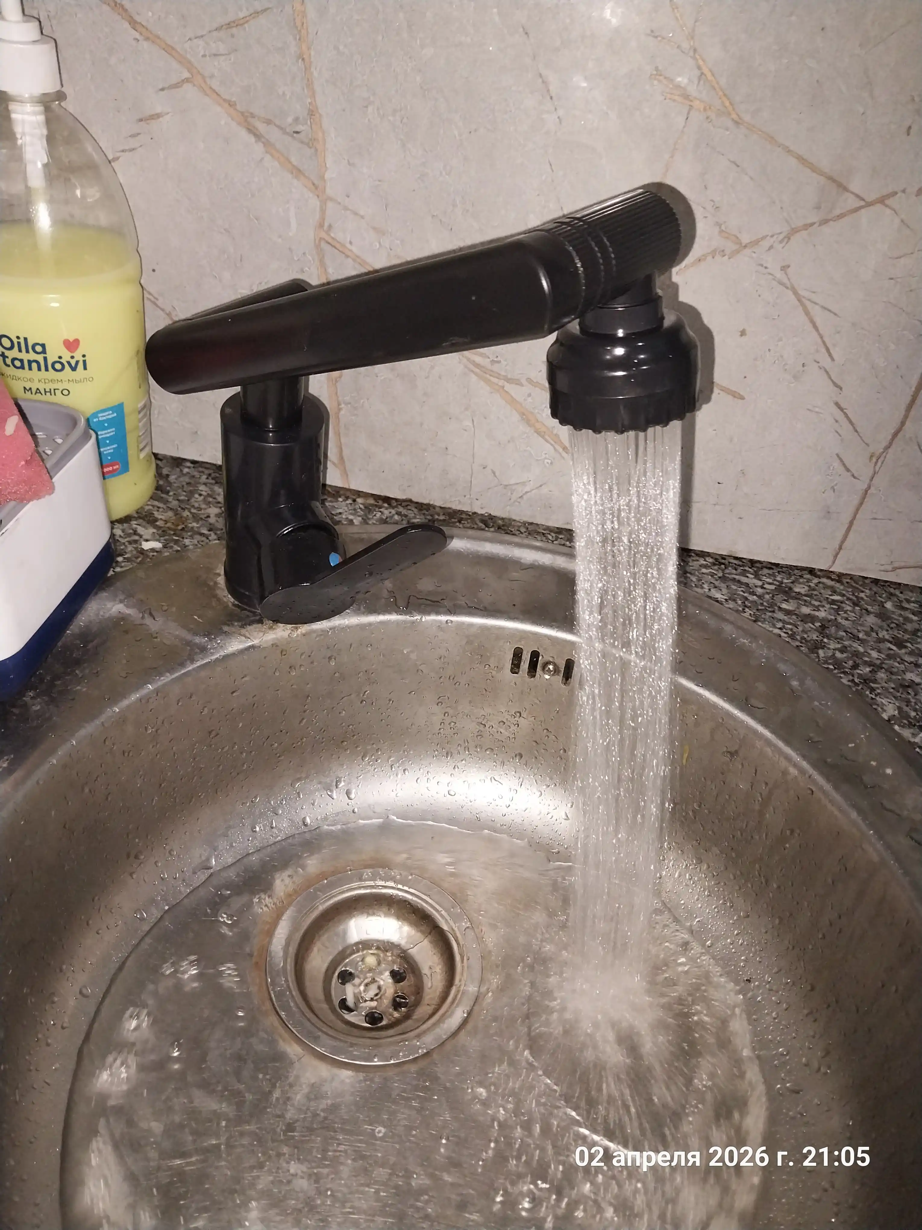 Смеситель для кухни и ванной раковины, 360° поворотный, два режима воды, простая установка