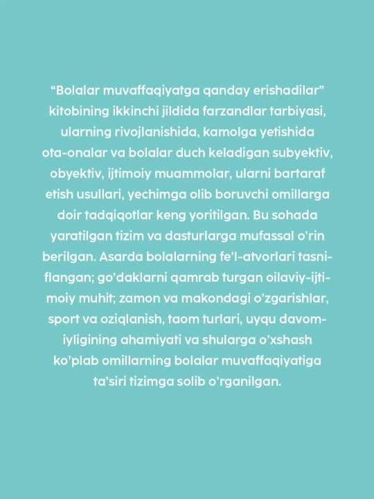 Bolalar muvaffaqiyatga qanday erishadilar 1,2; Moʻmin Sekman Dr. Bahar Erish kitobi