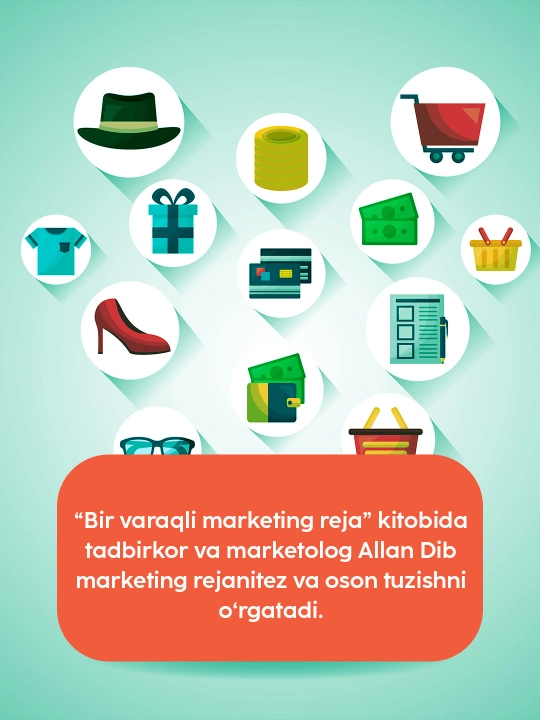 Kitob Allan Dib Bir varaqli marketing reja, Marketing, Biznes, Tadbirkorlik