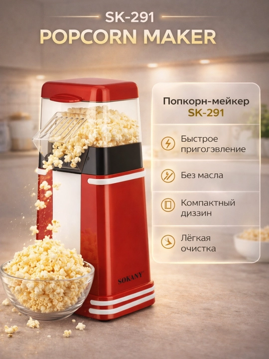 Производитель попкорна, попкорновая машина