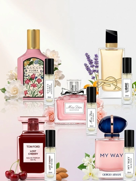 Коллекция женских ароматов Libre Lost Cherry, Gucci Flora, Miss Dior, My way, 5 в 1 - 