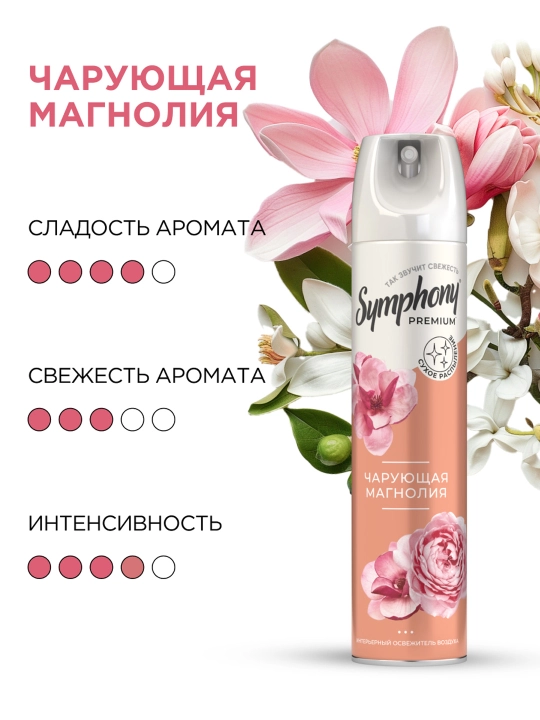 Symphony Premium havo spreyi quruq purkagich Maftunkor magnoliya 300 ml