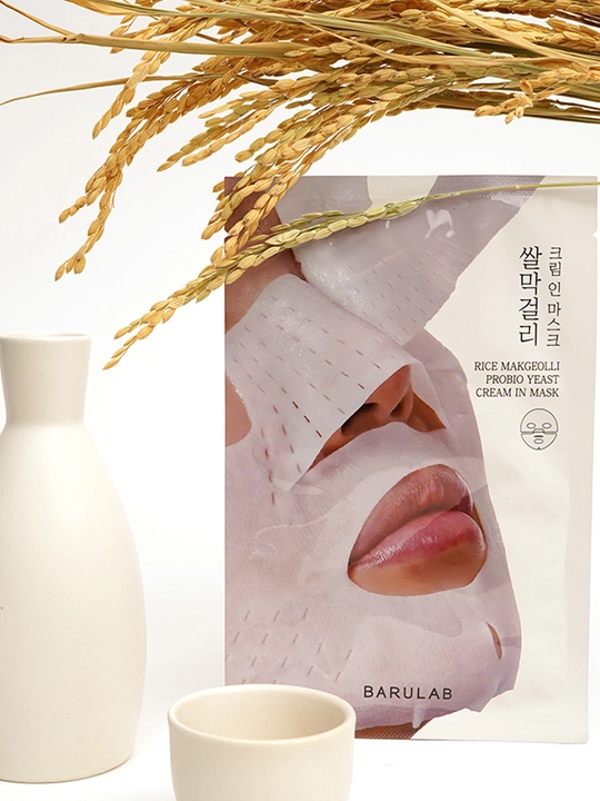 Крем-маска с рисом и пробиотиками BARULAB Rice Makgeolli Probio Yeast Cream in Mask