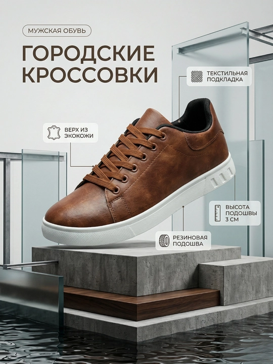 Erkaklar uchun kuzgi krossovkalar, ekoteridan tayyorlangan poyabzal, klassik keda, sport uslubida