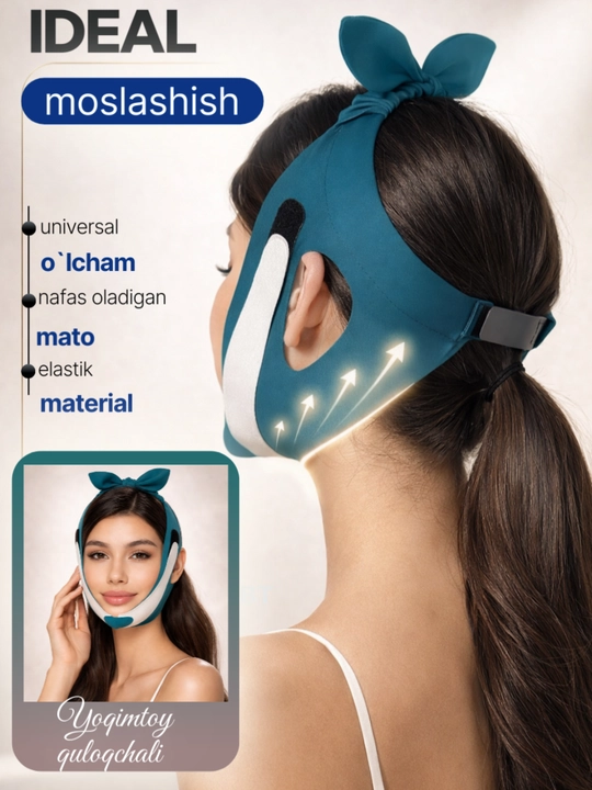 Bandaj maska yuz ovali uchun, lifting effektli yuz tortuvchi maska, V line bandaj