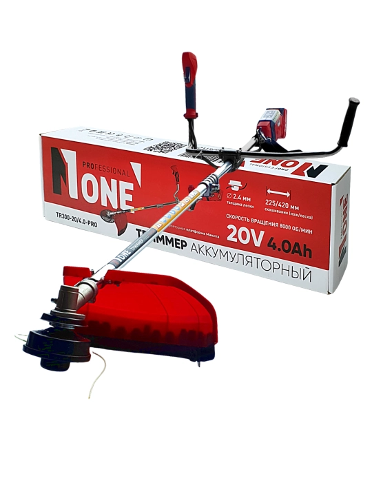 Akkumulyatorli trimmer NUMBER ONE TR300-20/4.0-PRO, gazonokosilka, beshchyotkali,20V,4.0Ah