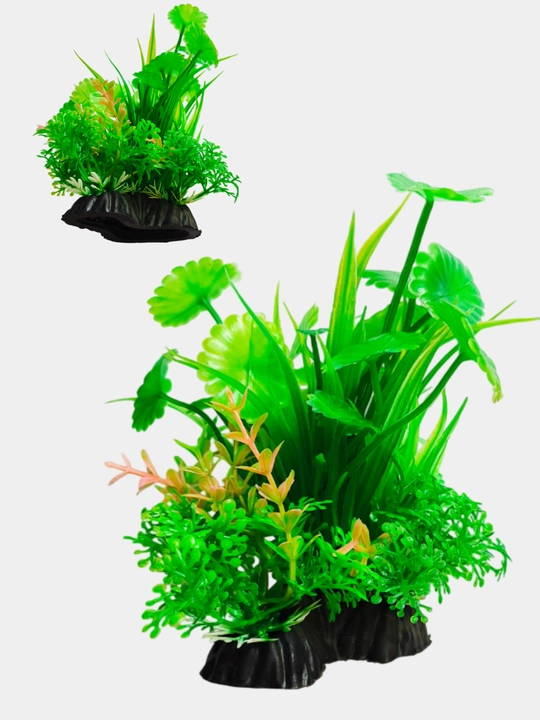 Растение для аквариума 10 см, широкое пышное, подводная декорация для аквариума искусственное