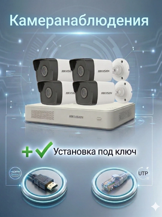 Videokuzatuv kameralari Hikvision 2MP,4MP Color Vu o'rnatish bilan
