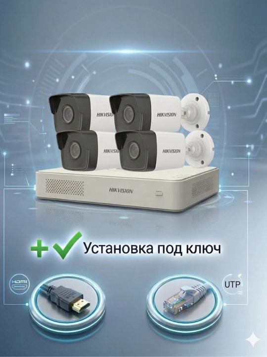 Videokuzatuv kameralari Hikvision 2MP,4MP Color Vu o'rnatish bilan