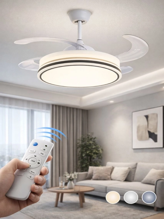 Современная LED люстра с вентилятором и пультом, люстра Modern с дистанционным управлением - 