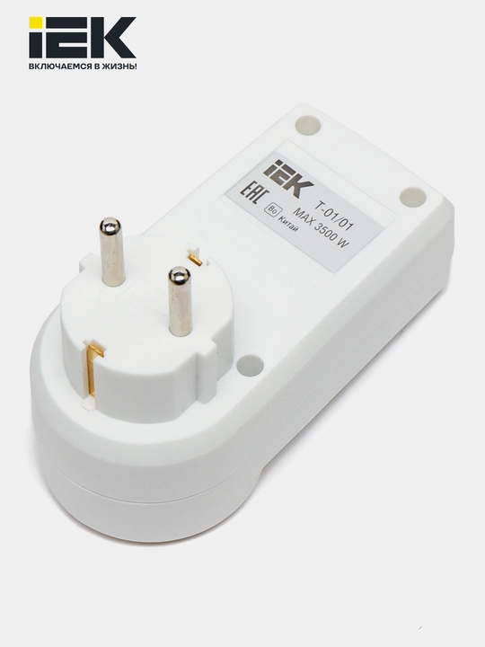 Розетка Адаптер Т-01/01 1 место 2P+PE 16А 2хUSB 2,1A белый IEK