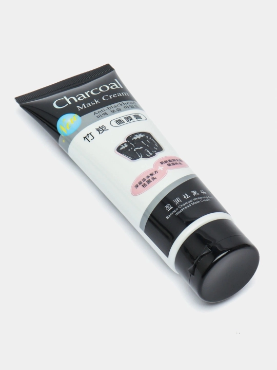Charcoal Mask Угольная маска для лица против прыщей, черная, отбеливающая, 130 г