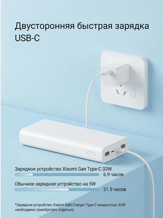 Tashqi akkumulyator Xiaomi Mi Power Bank 3 20000 mAh USB-C 22.5W