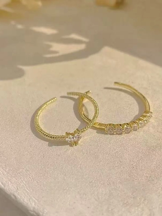 Double circle sevgi ochilish ring