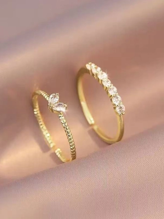 Double circle sevgi ochilish ring