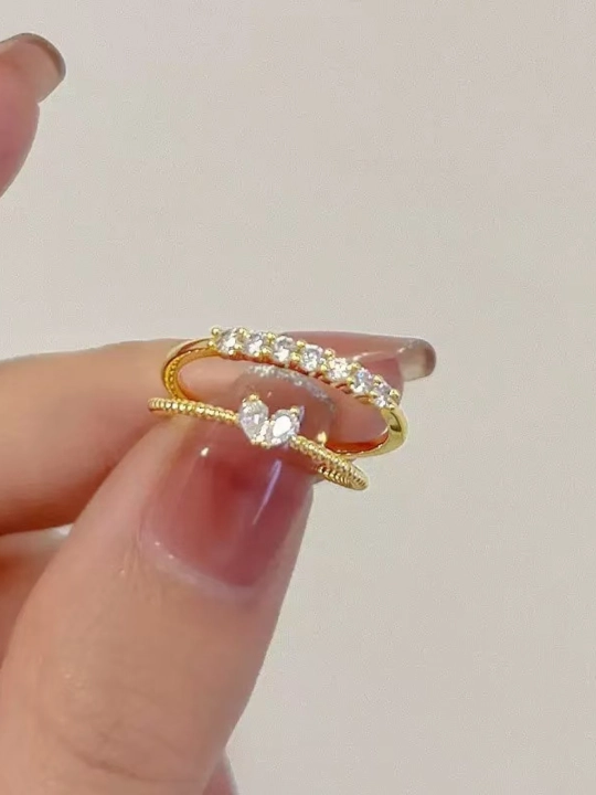 Double circle sevgi ochilish ring