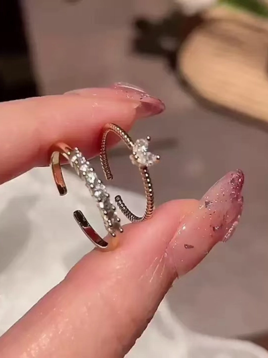 Double circle sevgi ochilish ring