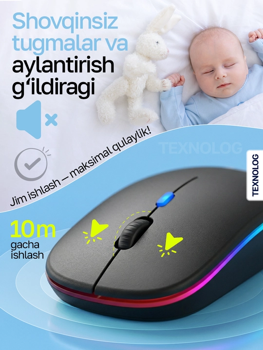 Universal simsiz sichqoncha: kompyuter, telefon va planshet uchun