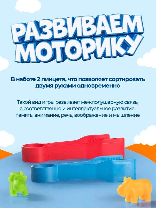 Сортер для малышей с пинцетом Монтессори