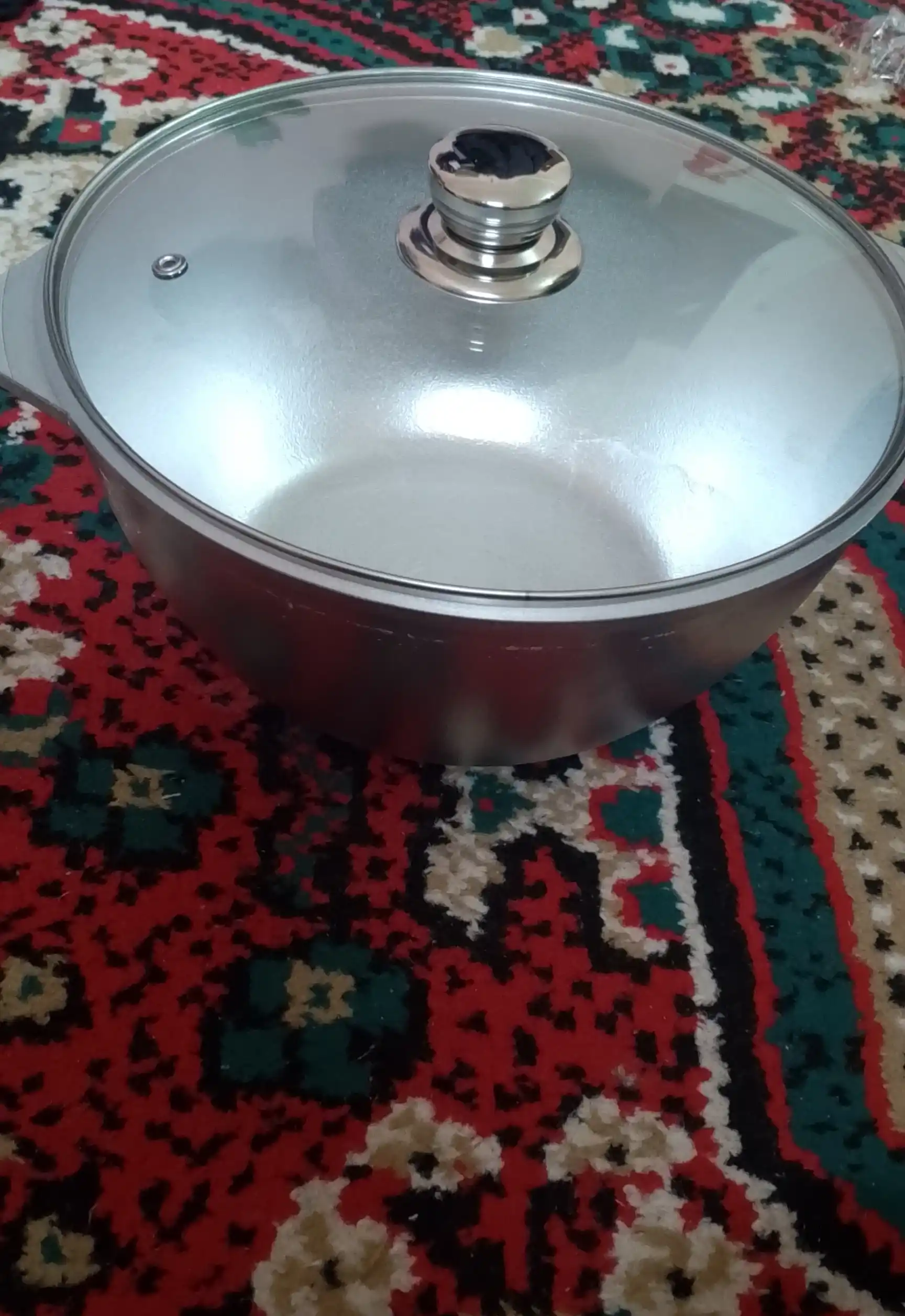 Алюминиевый казан, со стеклянной крышкой, 5 л