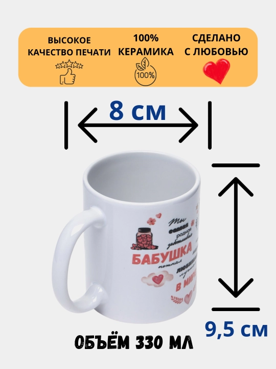 Кружка в подарок для бабушки, мамы, папы, дедушки  - 