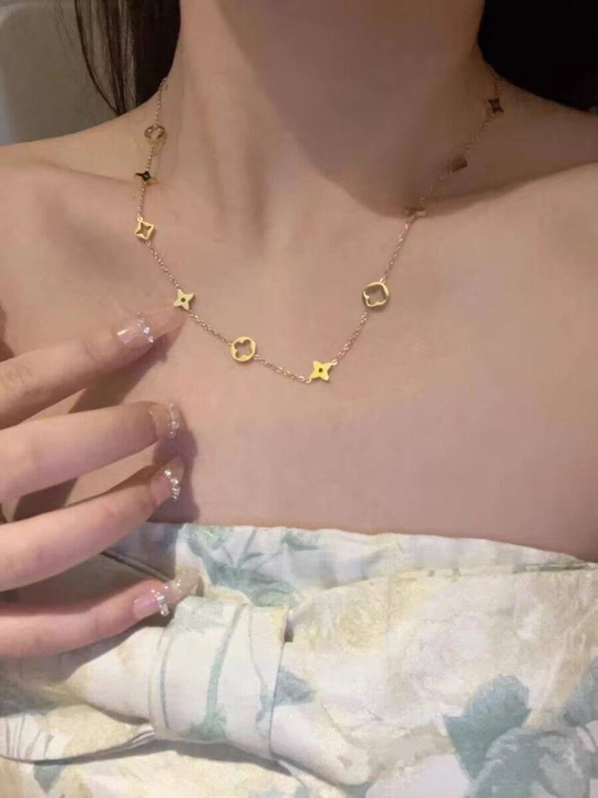 Женская цепочка, минималистичное украшение, подвеска с камнями - 