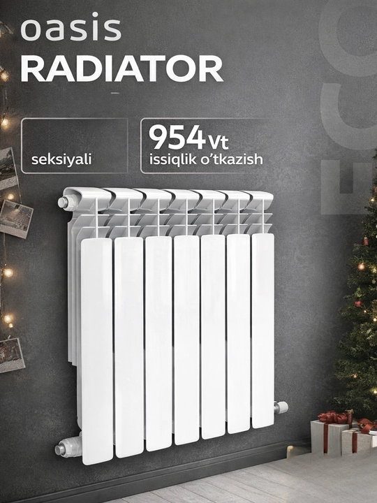 Alyuminiy radiator Oasis, sektsiyali, isitish radiatori